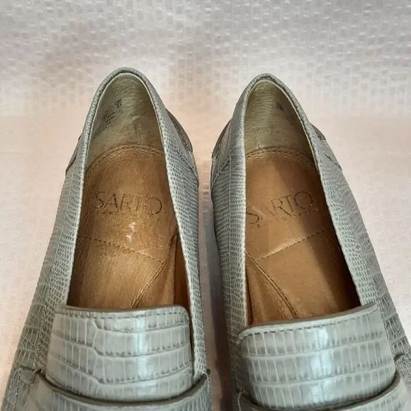 Franco Sarto Loafers Beige Women Size 7M Heeled Shoes IRENA Almond Pointed Toe - Picture 3 of 9
